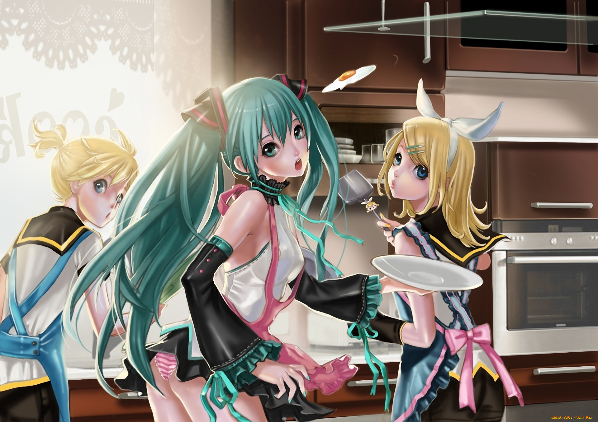 , vocaloid, hatsune, miku, kagamine, rin, len, , 
